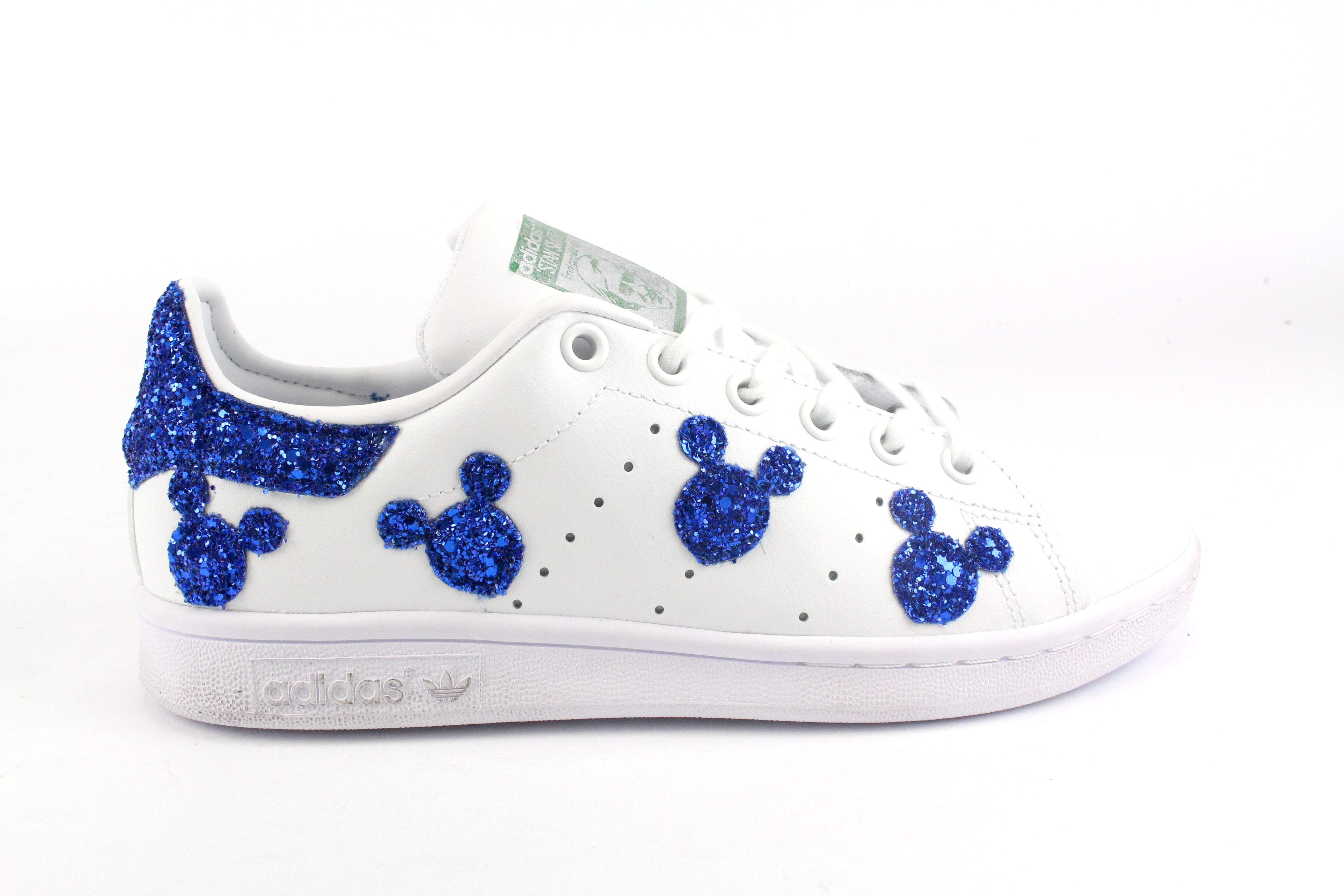 Adidas Stan Smith J Topolini Blu Glitter