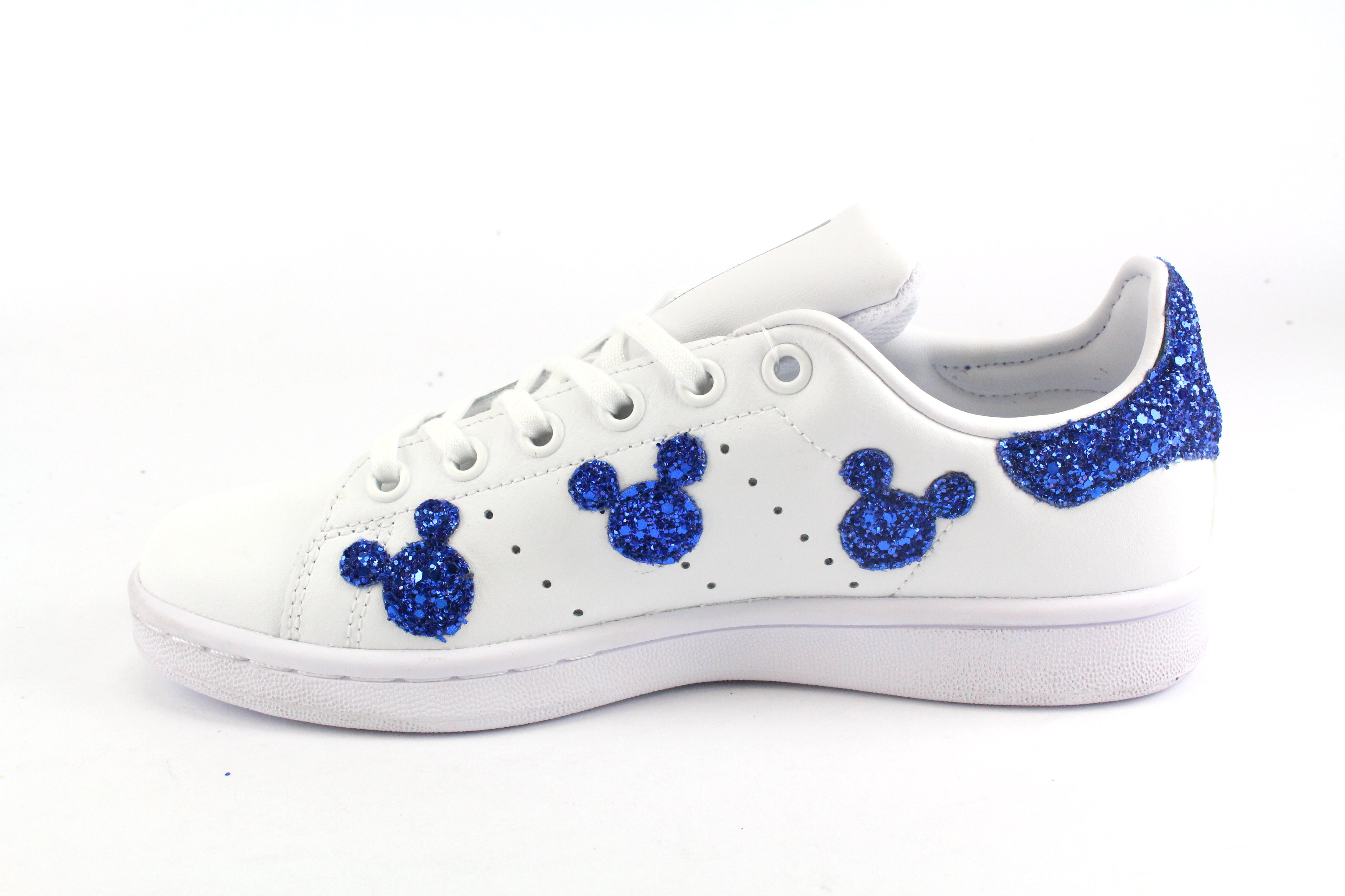 Adidas Stan Smith J Topolini Blu Glitter