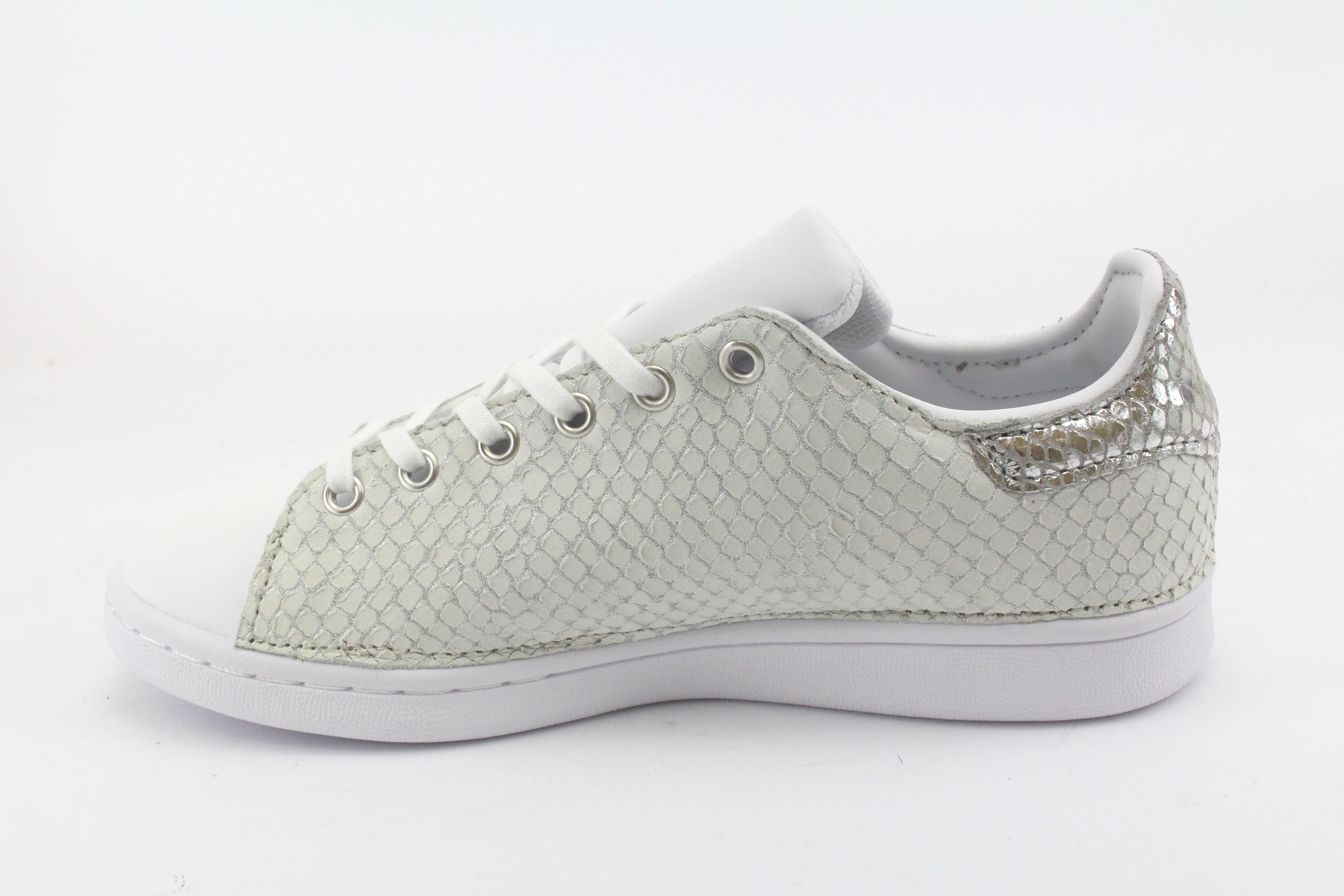 Adidas Stan Smith pelle Bianca Rettile e Stella Silver