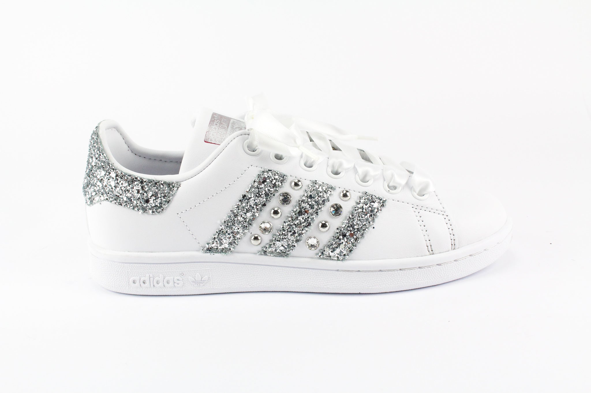 Adidas Stan Smith Strass Glitter & Lacci Raso