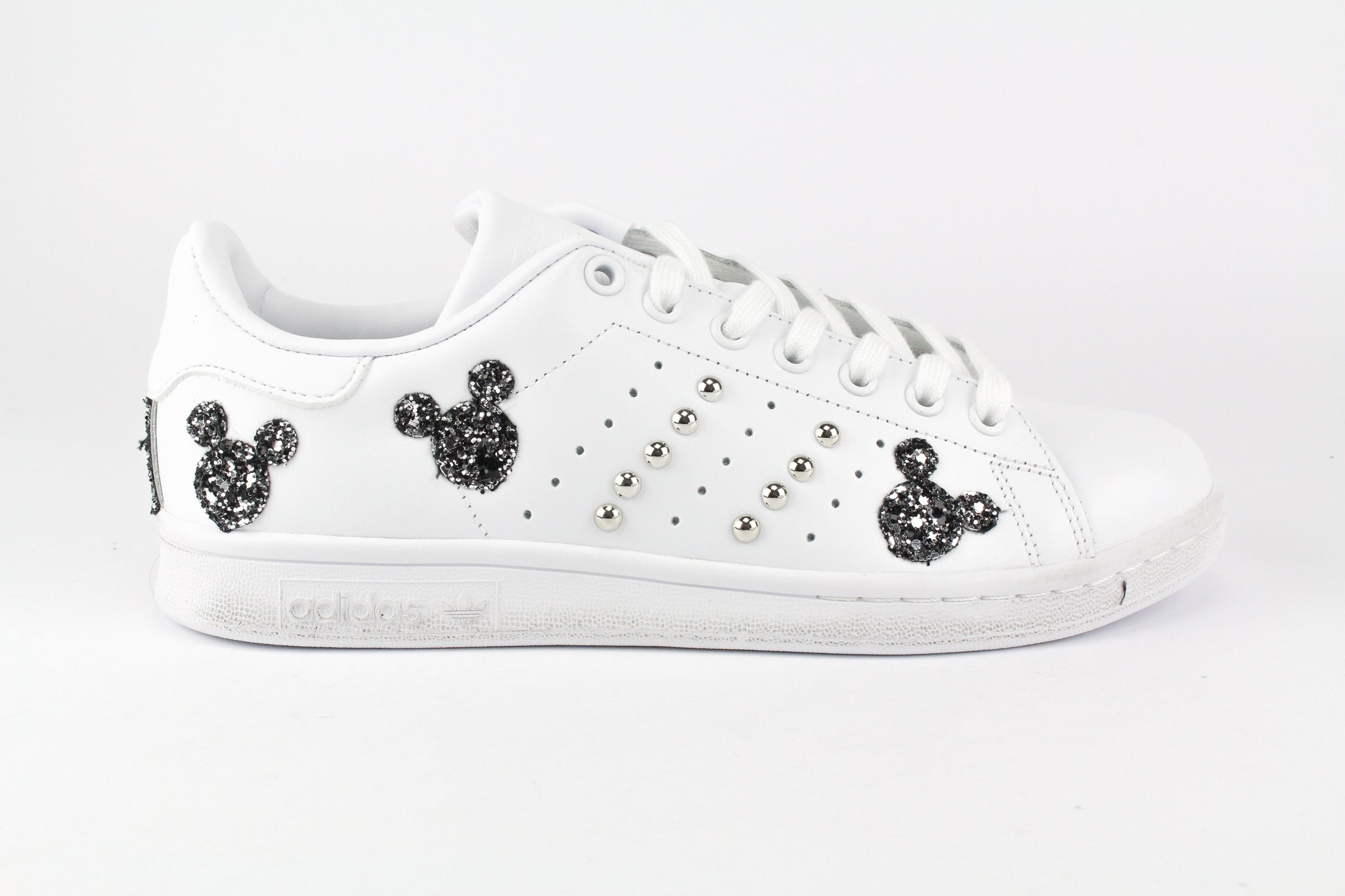 Adidas Stan Smith Topolini Black Silver Glitter & Borchie