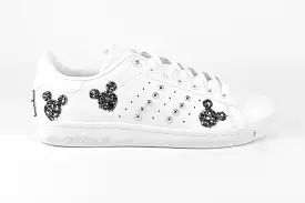 Adidas Stan Smith Topolini Black Silver Glitter & Borchie