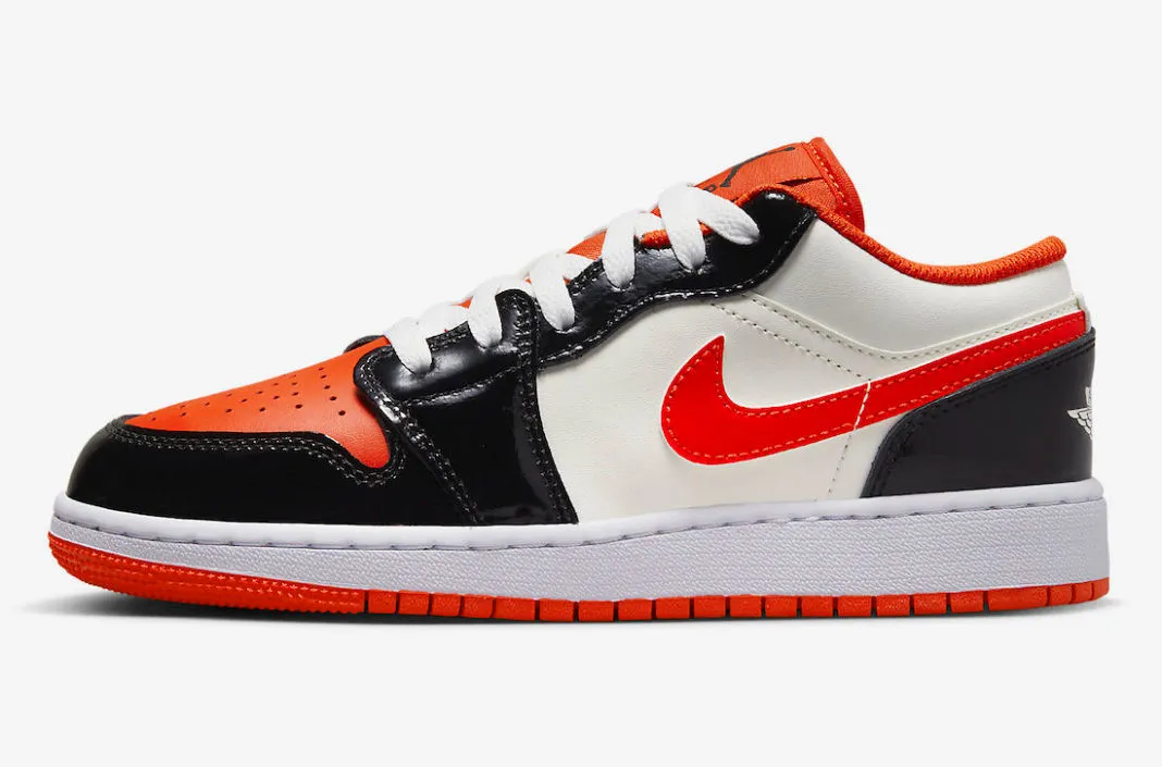 Air Jordan 1 Low GS Halloween Sail Orange Black DV1335-800