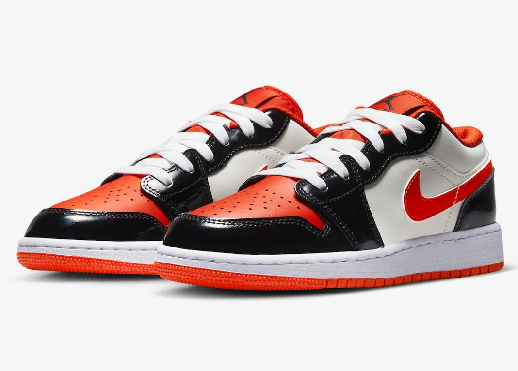 Air Jordan 1 Low GS Halloween Sail Orange Black DV1335-800