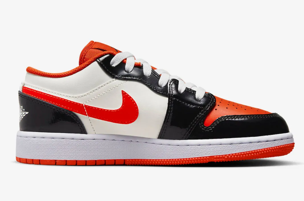 Air Jordan 1 Low GS Halloween Sail Orange Black DV1335-800