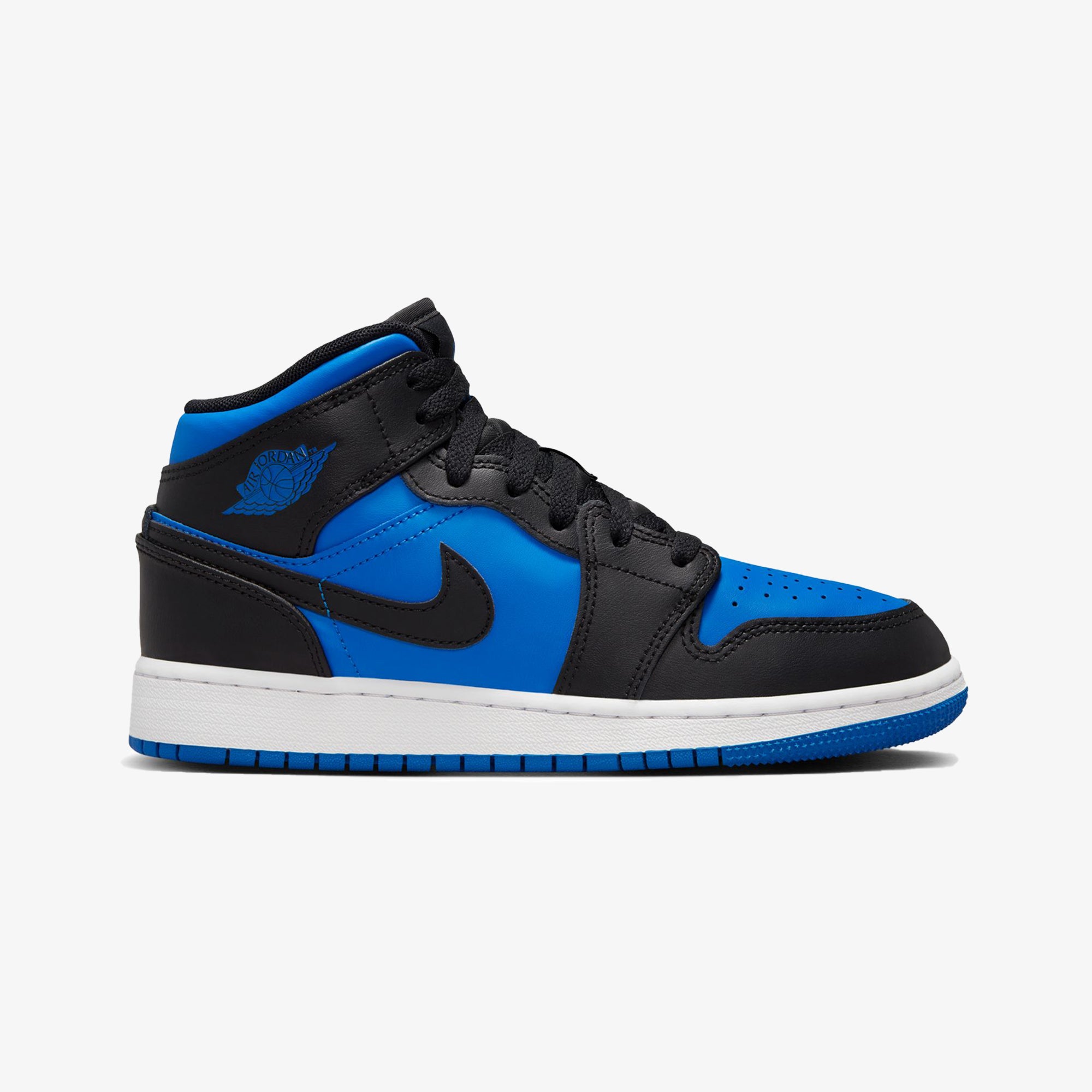 AIR JORDAN 1 MID 'BLACK/ROYAL BLUE-BLACK-WHITE' (GS)