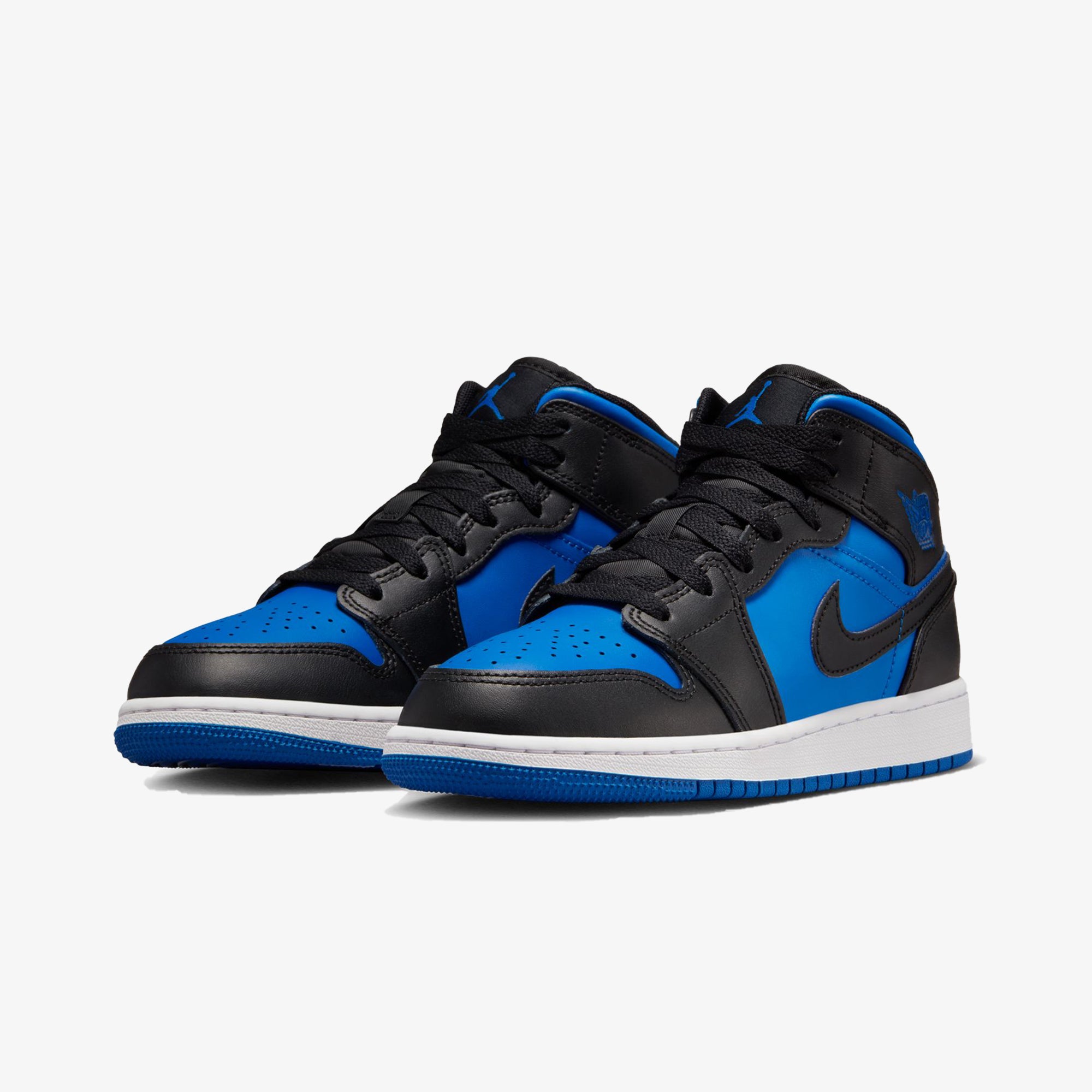 AIR JORDAN 1 MID 'BLACK/ROYAL BLUE-BLACK-WHITE' (GS)