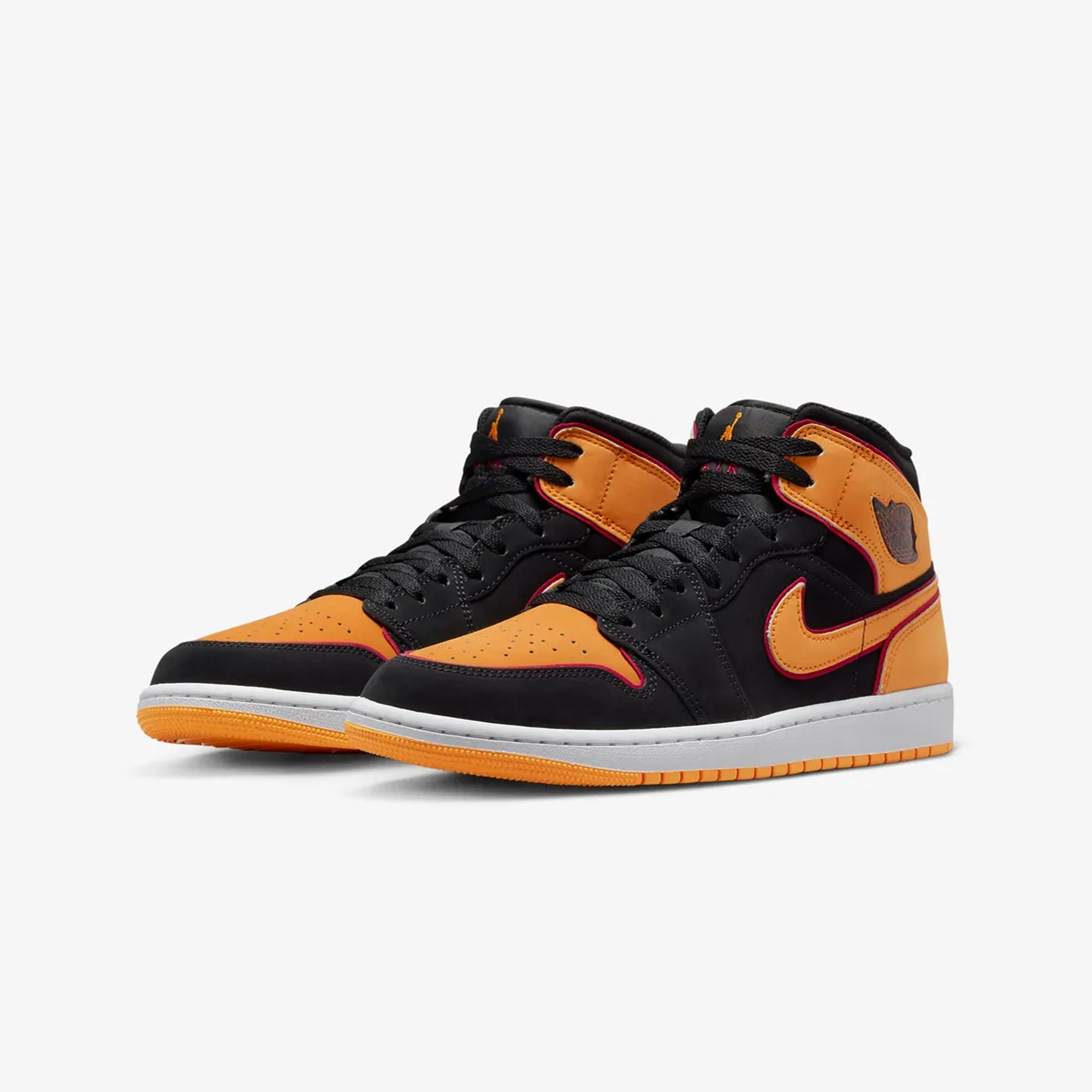 AIR JORDAN 1 MID SE 'BLACK/VIVID ORANGE-CARDINAL RED-WHITE'