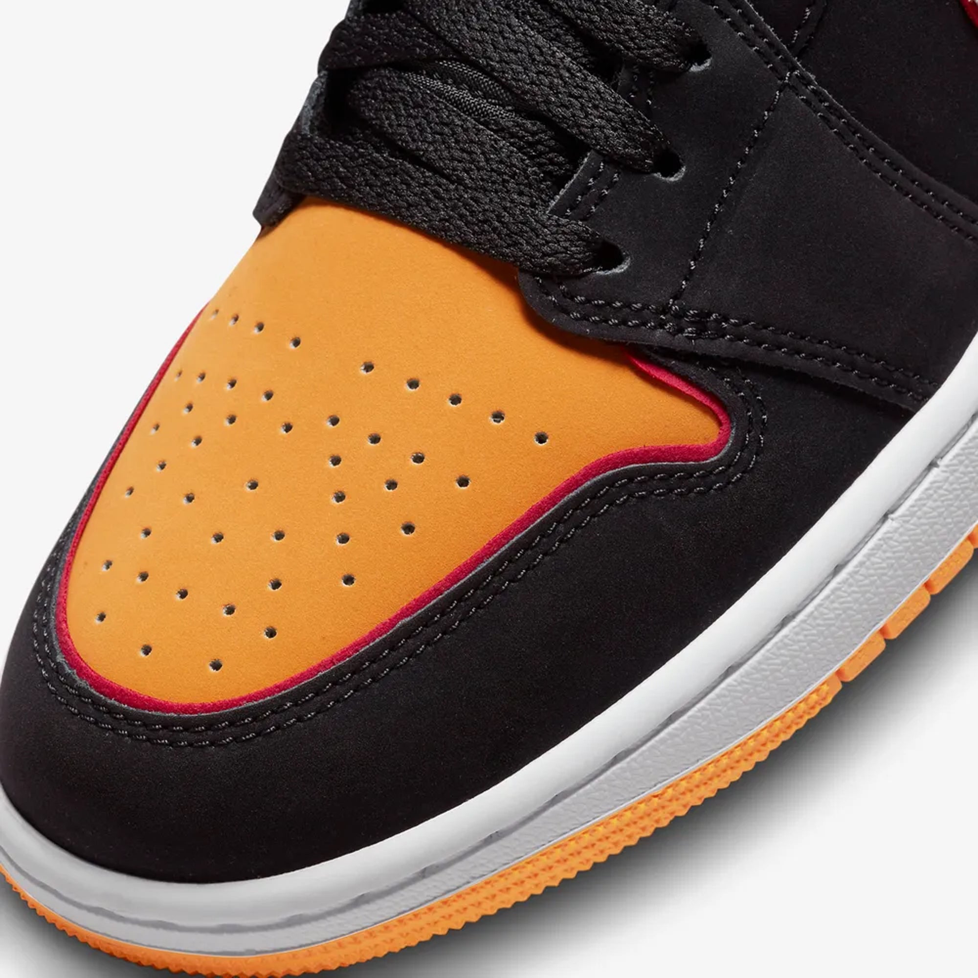 AIR JORDAN 1 MID SE 'BLACK/VIVID ORANGE-CARDINAL RED-WHITE'