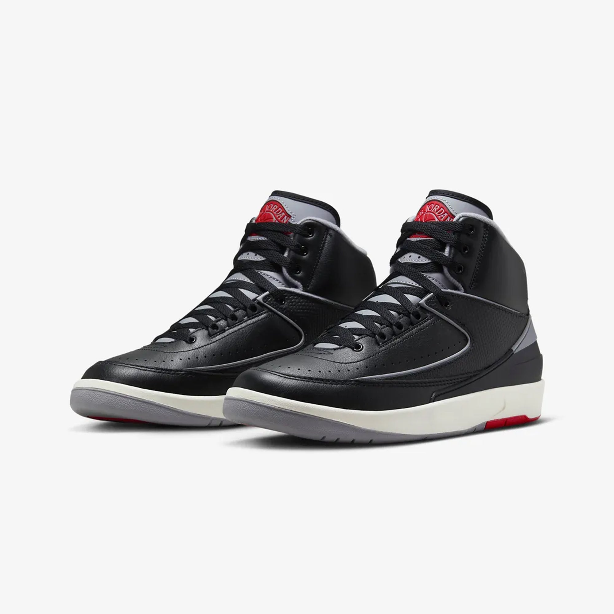 AIR JORDAN 2 RETRO 'BLACK/CEMENT GREY-FIRE RED-SAIL'