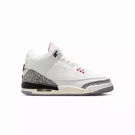 AIR JORDAN 3 RETRO 'SUMMIT WHITE/FIRE RED-BLACK-CEMENT GREY' (GS)