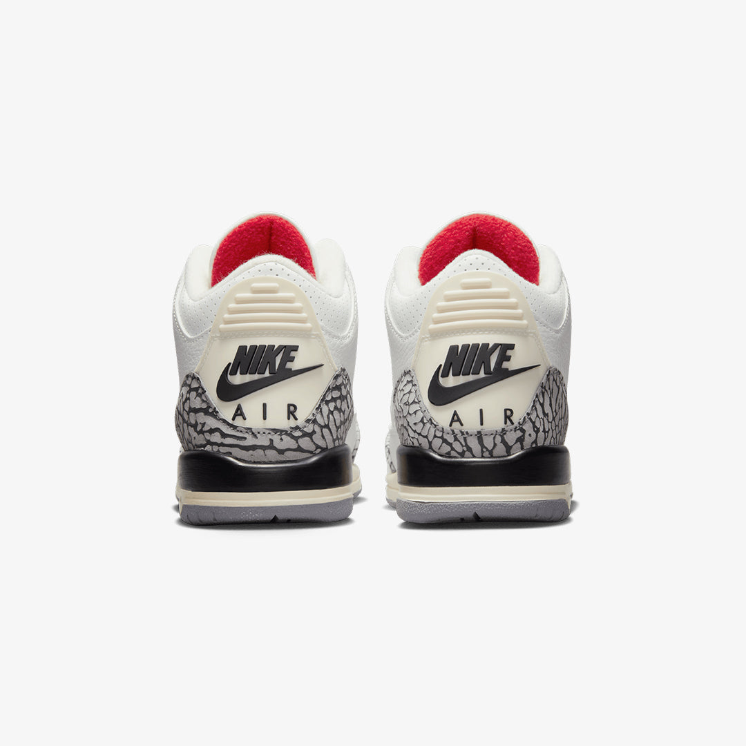 AIR JORDAN 3 RETRO 'SUMMIT WHITE/FIRE RED-BLACK-CEMENT GREY' (GS)