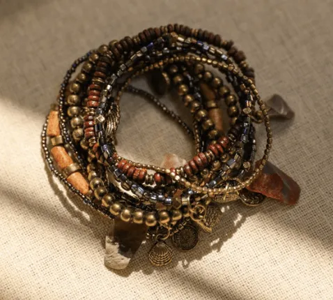 Alyda Boho Bracelet Set - Brown