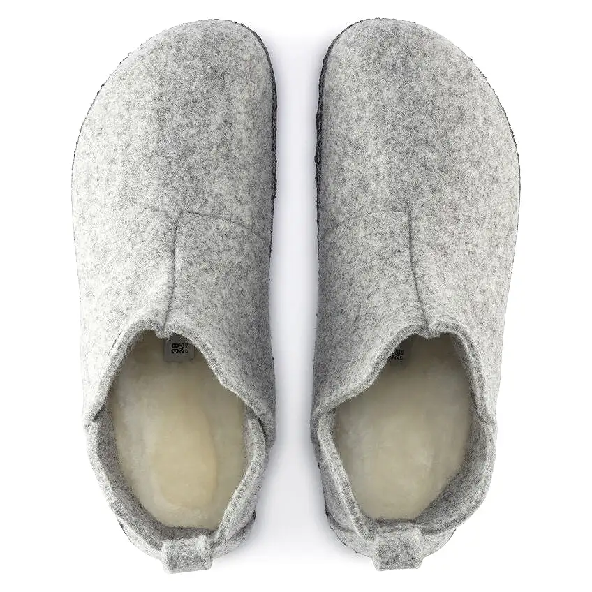 Andermatt - Light Grey Wool Felt Shearling||Andermatt - Feutre de laine et fourrure gris ple