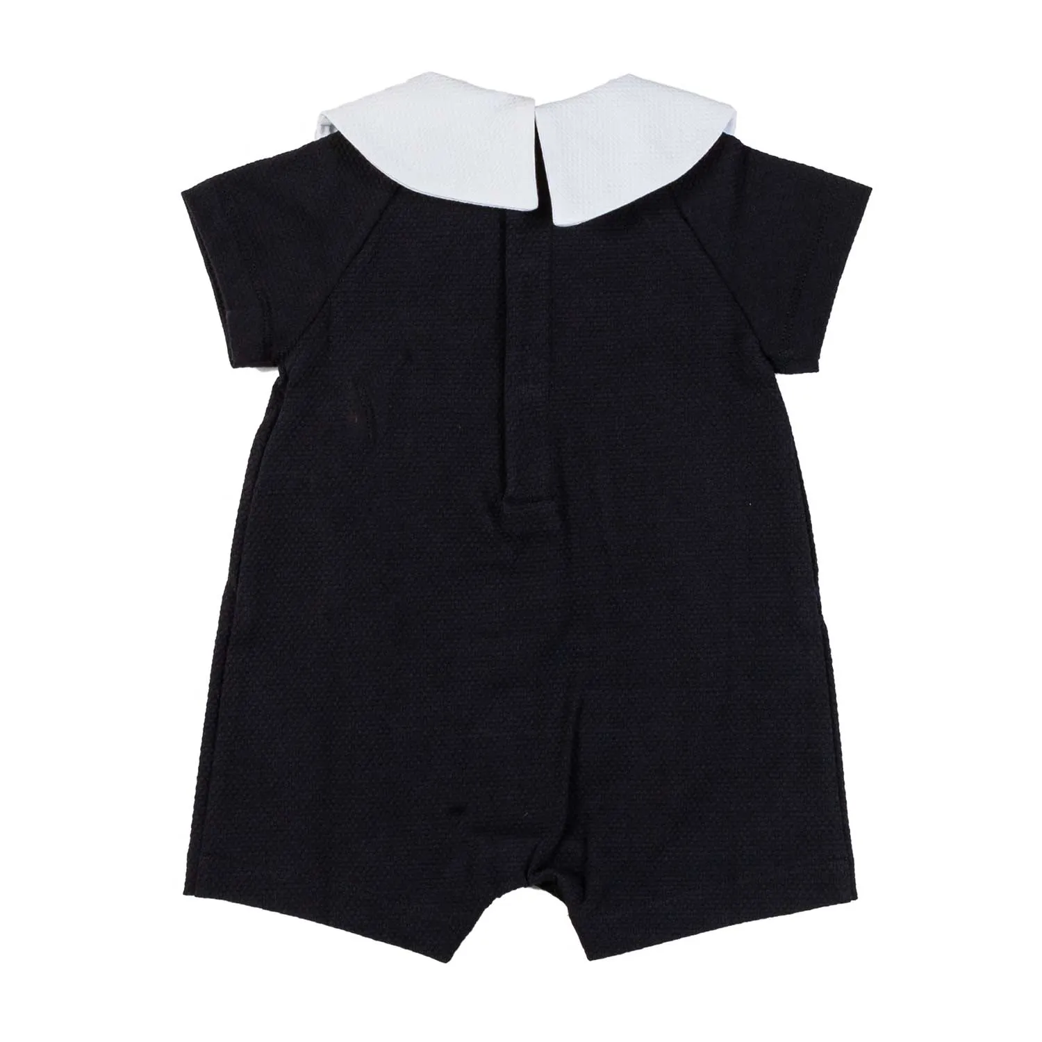 Armani Junior Navy Blue And White Newborn Romper