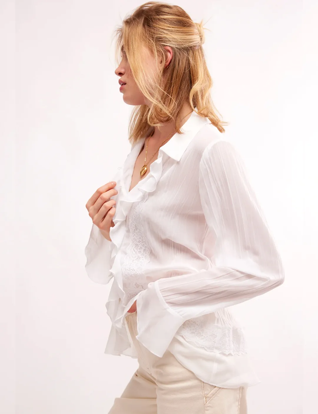 Bad At Love Solid Blouse, Ivory