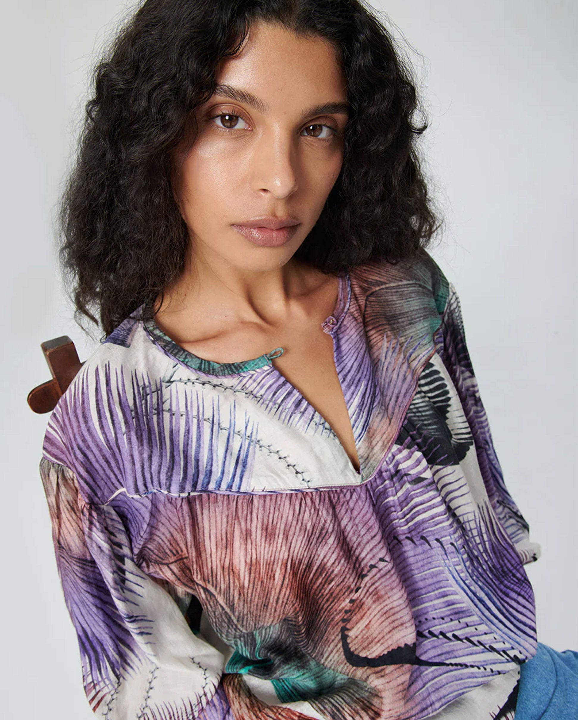 BAMBOO BLOUSE / PALM DYE LILAC