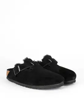 Birkenstock Boston Shearling Narrow Slipper Black