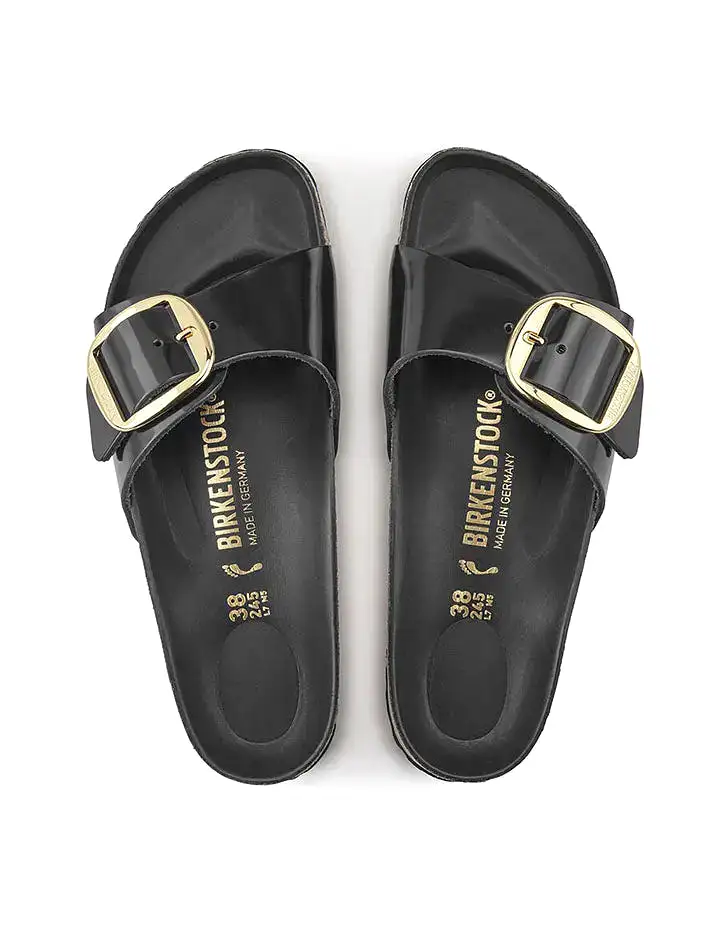 Birkenstock Womens Narrow Madrid Big Buckle NL High Shine Black