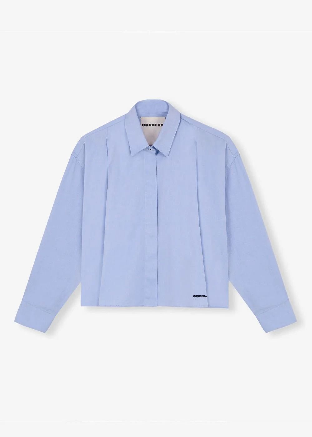 Blue Front Pleats Shirt