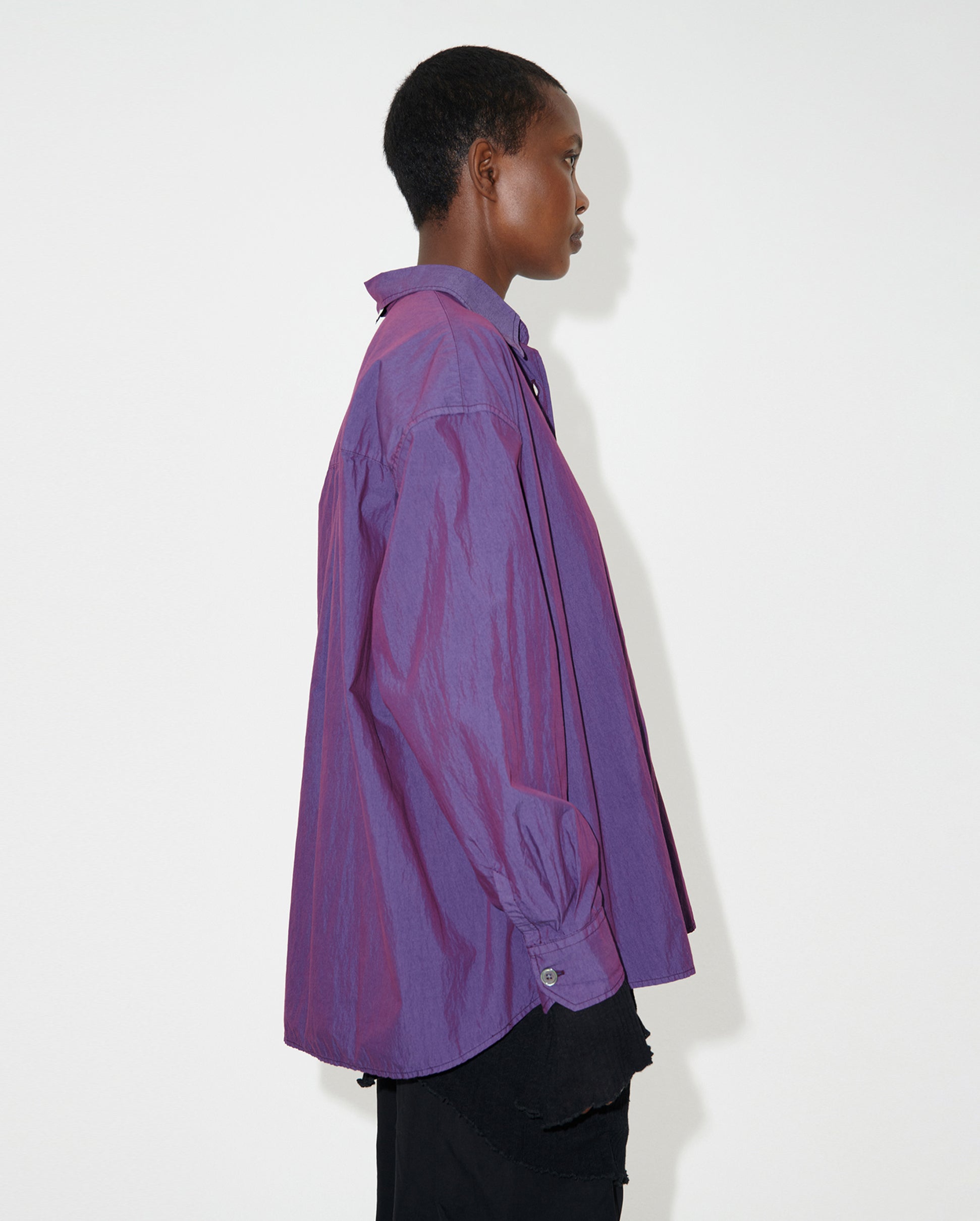 BORROWED SHIRT / BLACKCURRANT PARACHUTE POPLIN