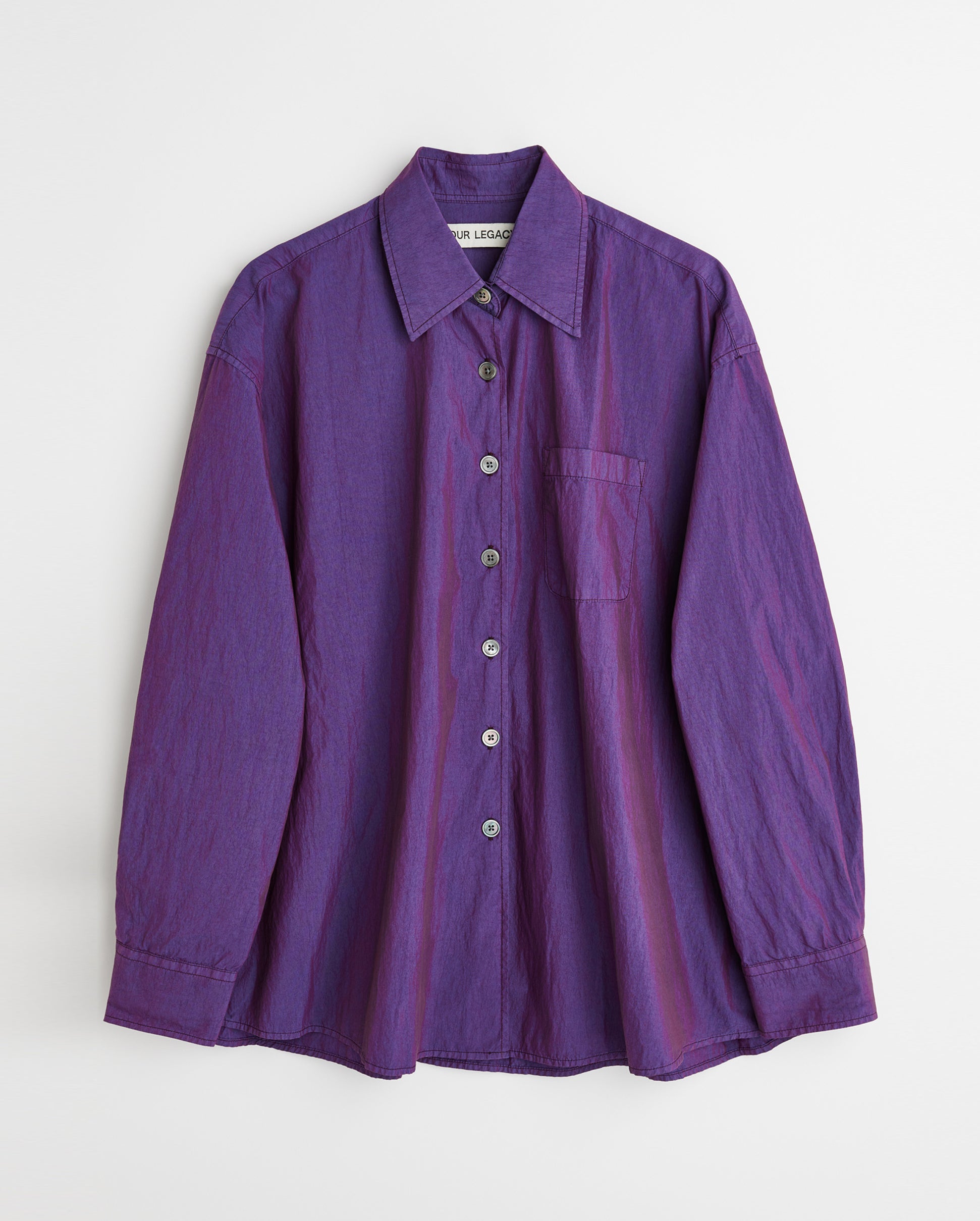 BORROWED SHIRT / BLACKCURRANT PARACHUTE POPLIN