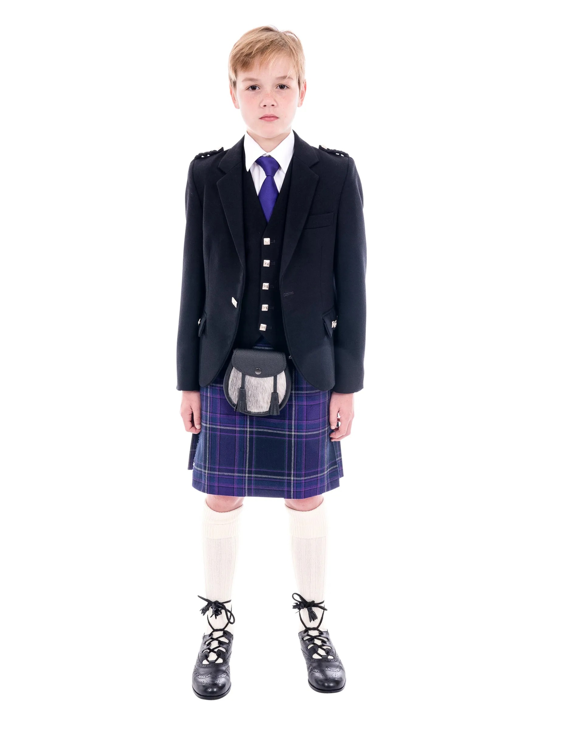 Boys Black Argyll kilt hire outfit