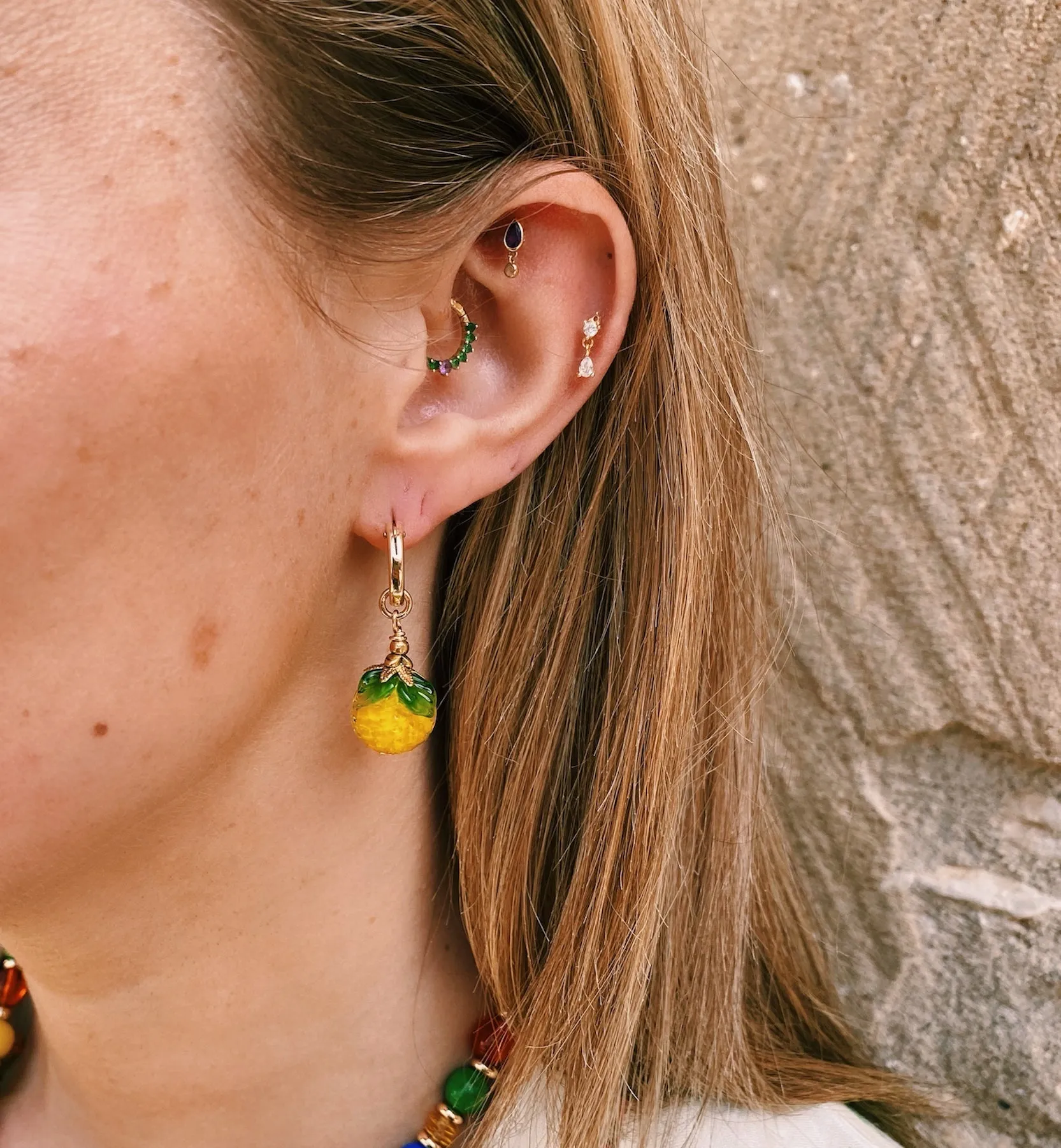 Brinker + Eliza Fruit Salad Orange/Yellow Earrings