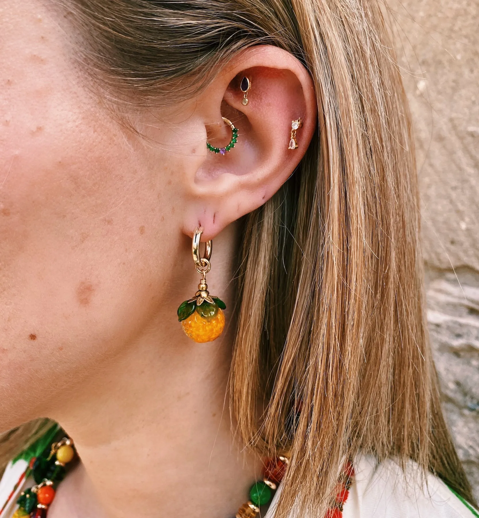 Brinker + Eliza Fruit Salad Orange/Yellow Earrings