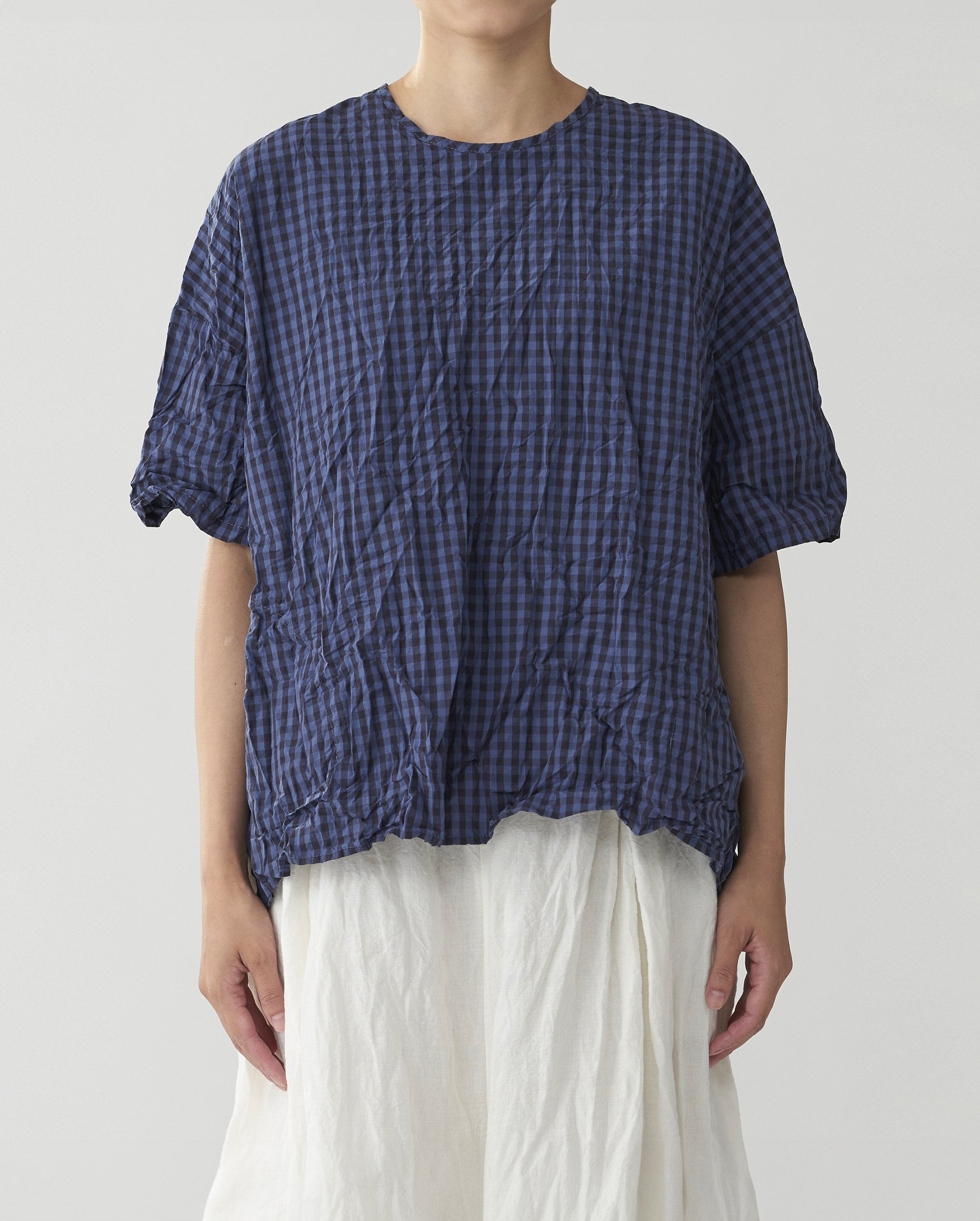 CHECK BLOUSE / BLUE