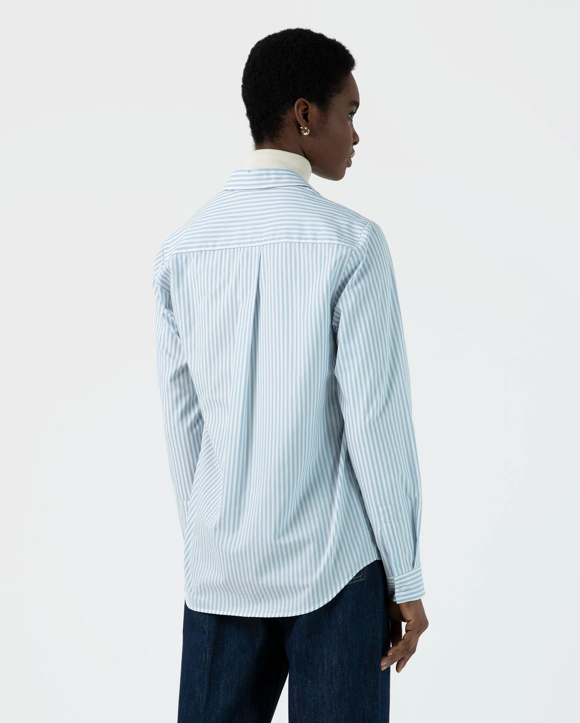 CLASSIC SHIRT / BLUE ECRU STRIPE