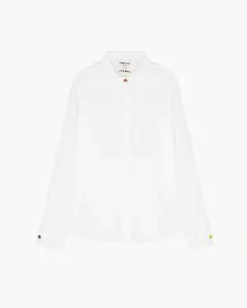 COTTON SILK VOILE REGULAR SHIRT AMOURRINA BUTTONS / WHITE