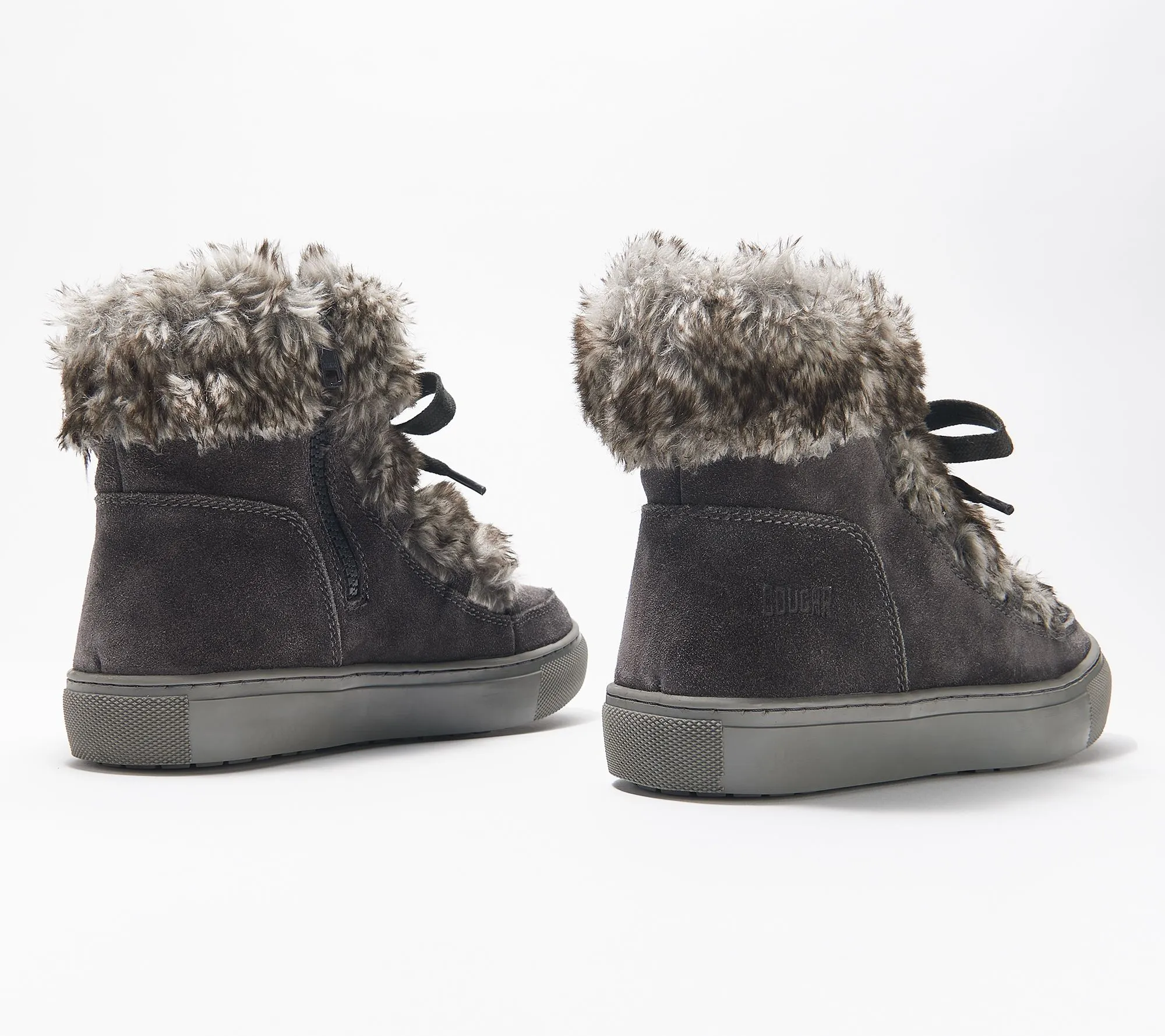 Cougar Suede Faux Fur Ankle Boots - Dasha