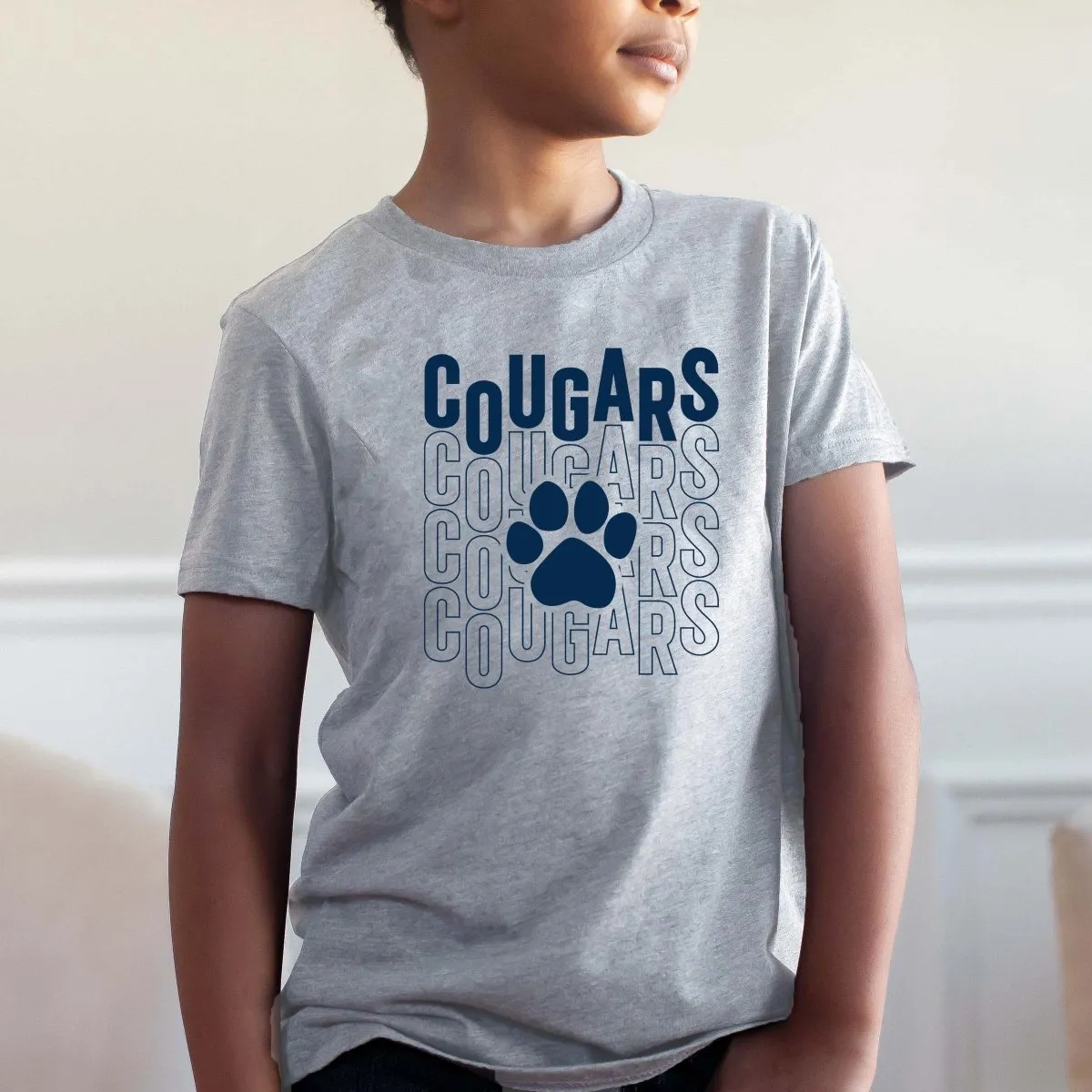 Cougars Repeat with Solid Paw Short & Long Sleeve - Hunt Club Elementary