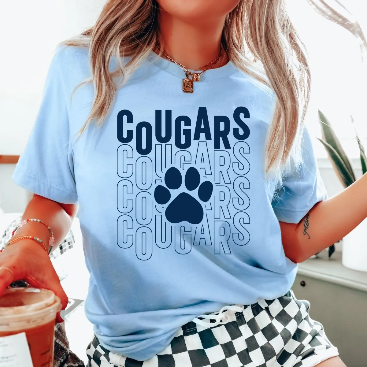 Cougars Repeat with Solid Paw Short & Long Sleeve - Hunt Club Elementary