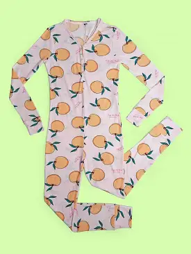 Deadstock NOS TYPO Onesie Pyjama Peaches Print ~ Size M