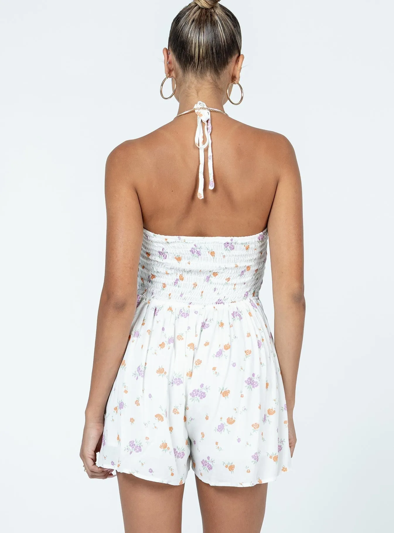 Emery Floral Halter Romper Multi