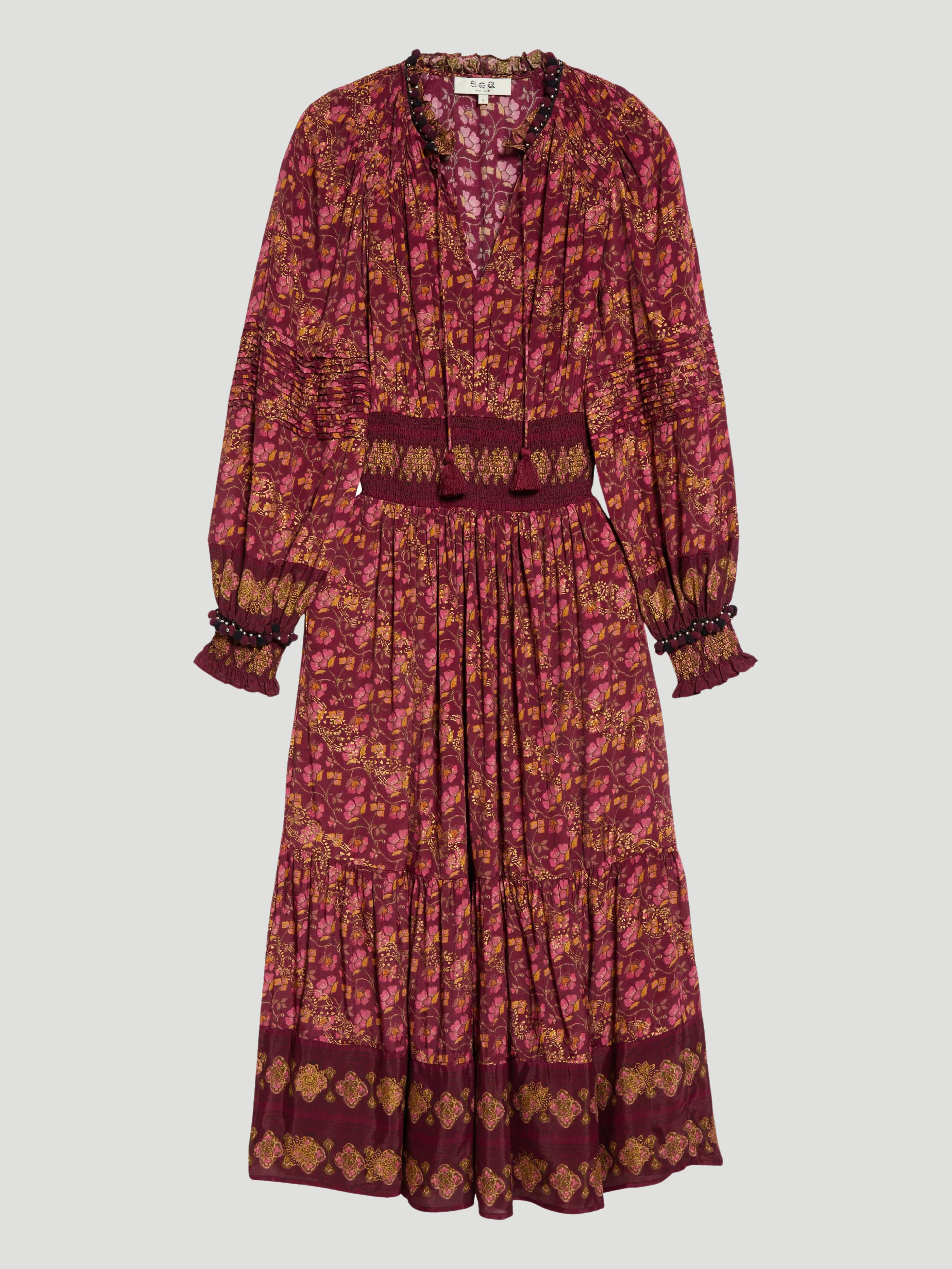 Giulia Print Long Sleeve Maxi Dress