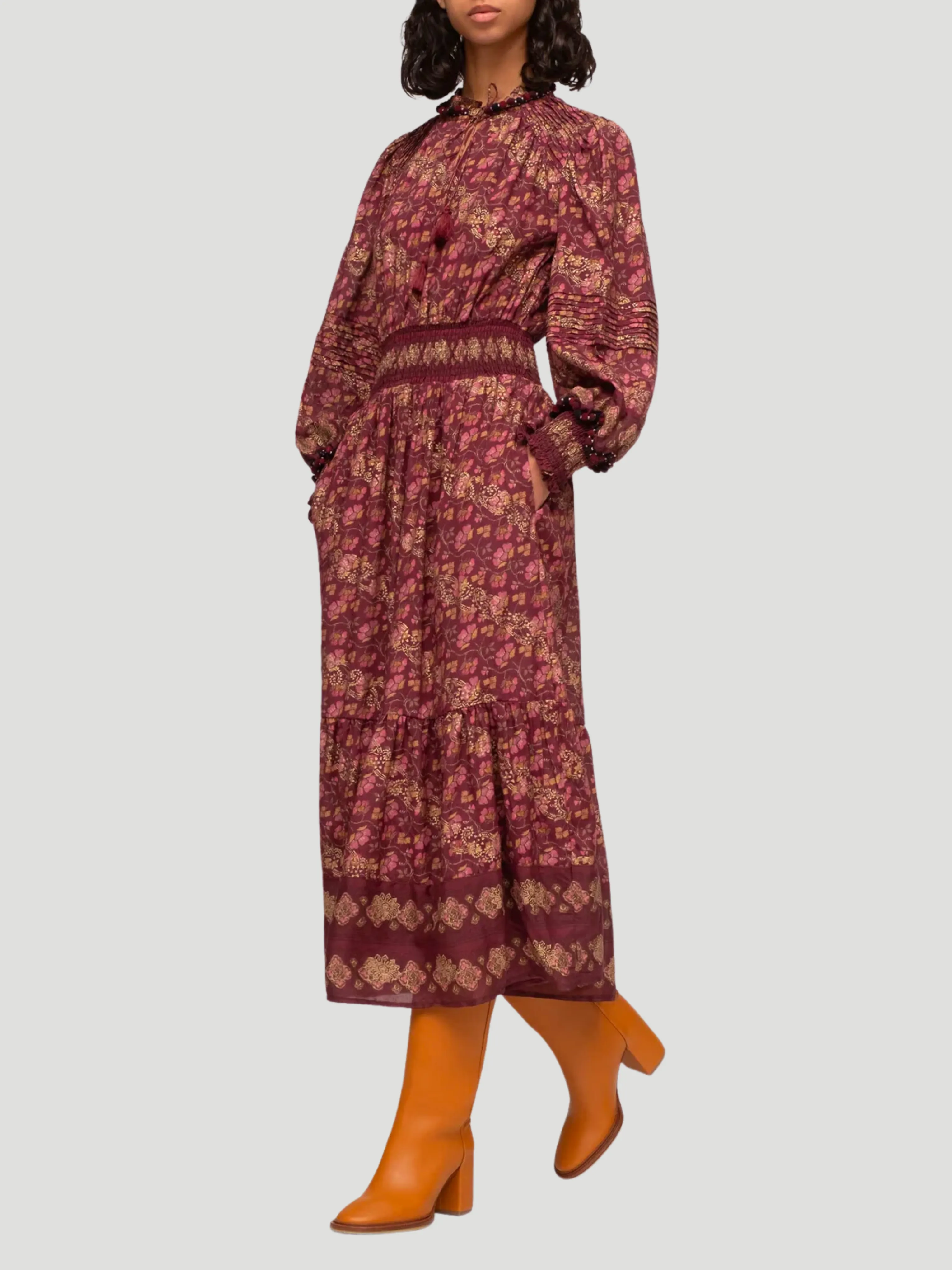 Giulia Print Long Sleeve Maxi Dress