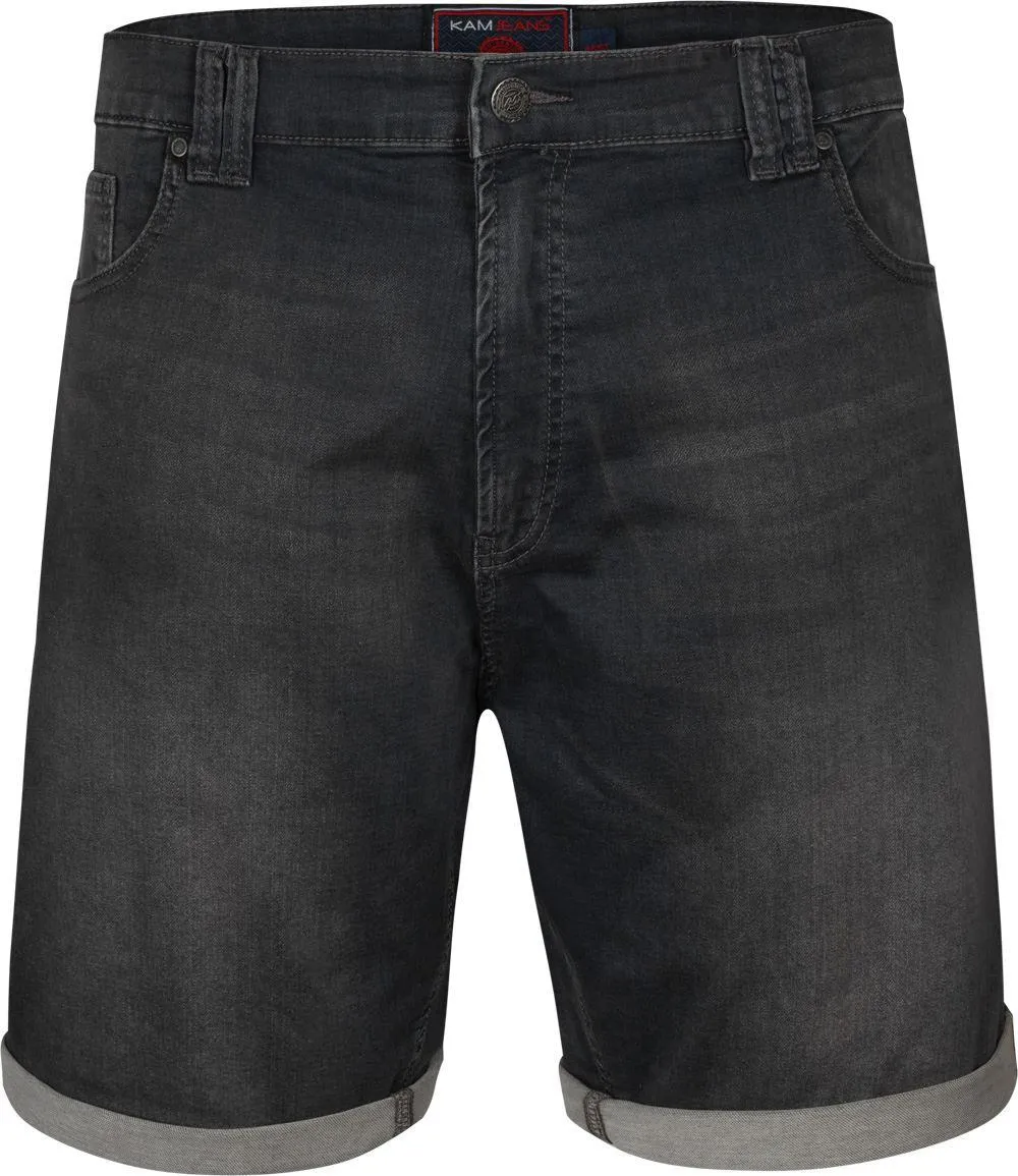 Kam Cougar Stretch Denim Shorts - Charcoal