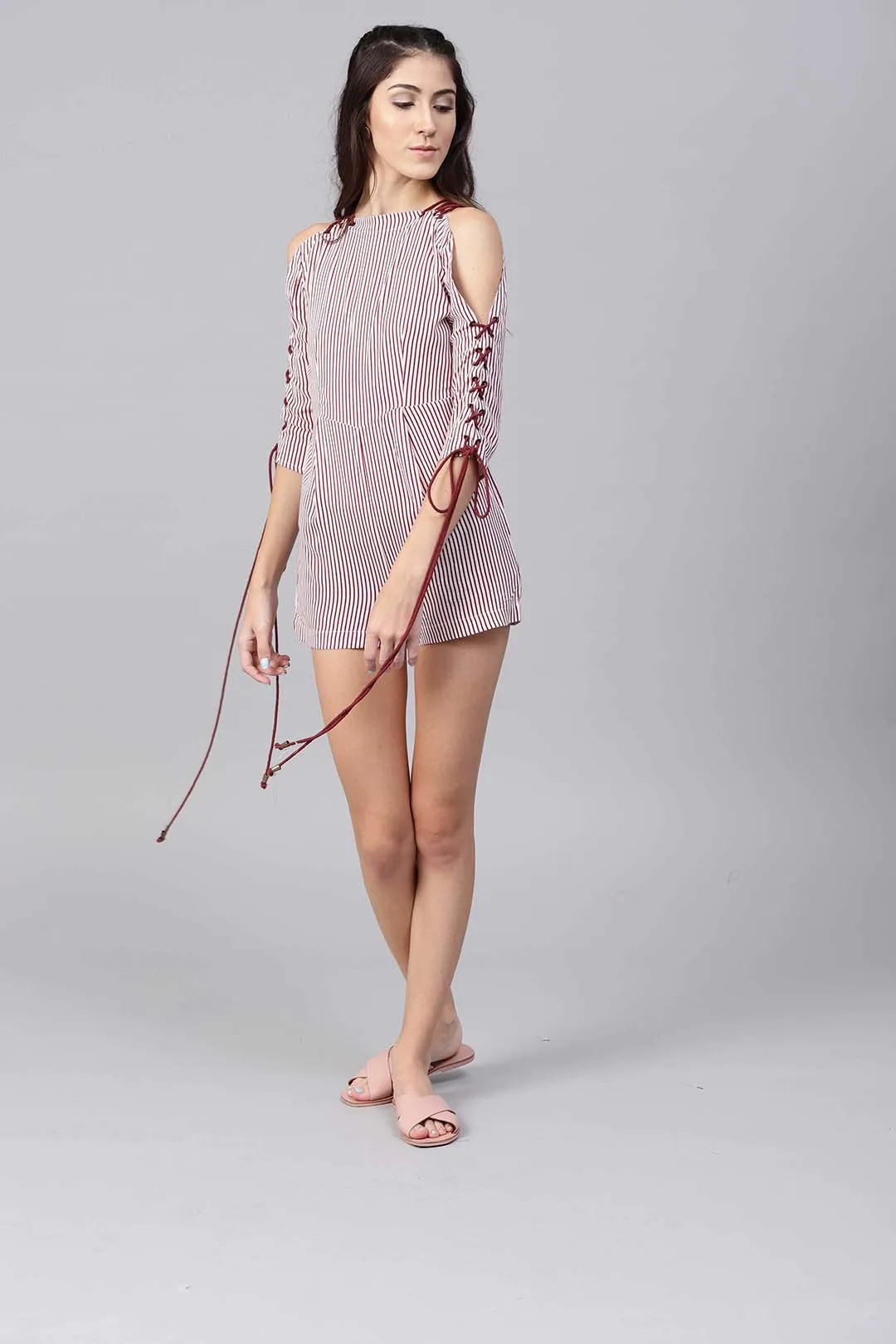 Lace-Up Eye Let Romper