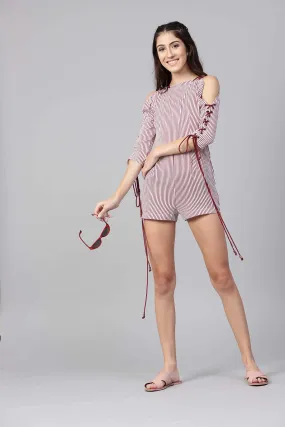 Lace-Up Eye Let Romper