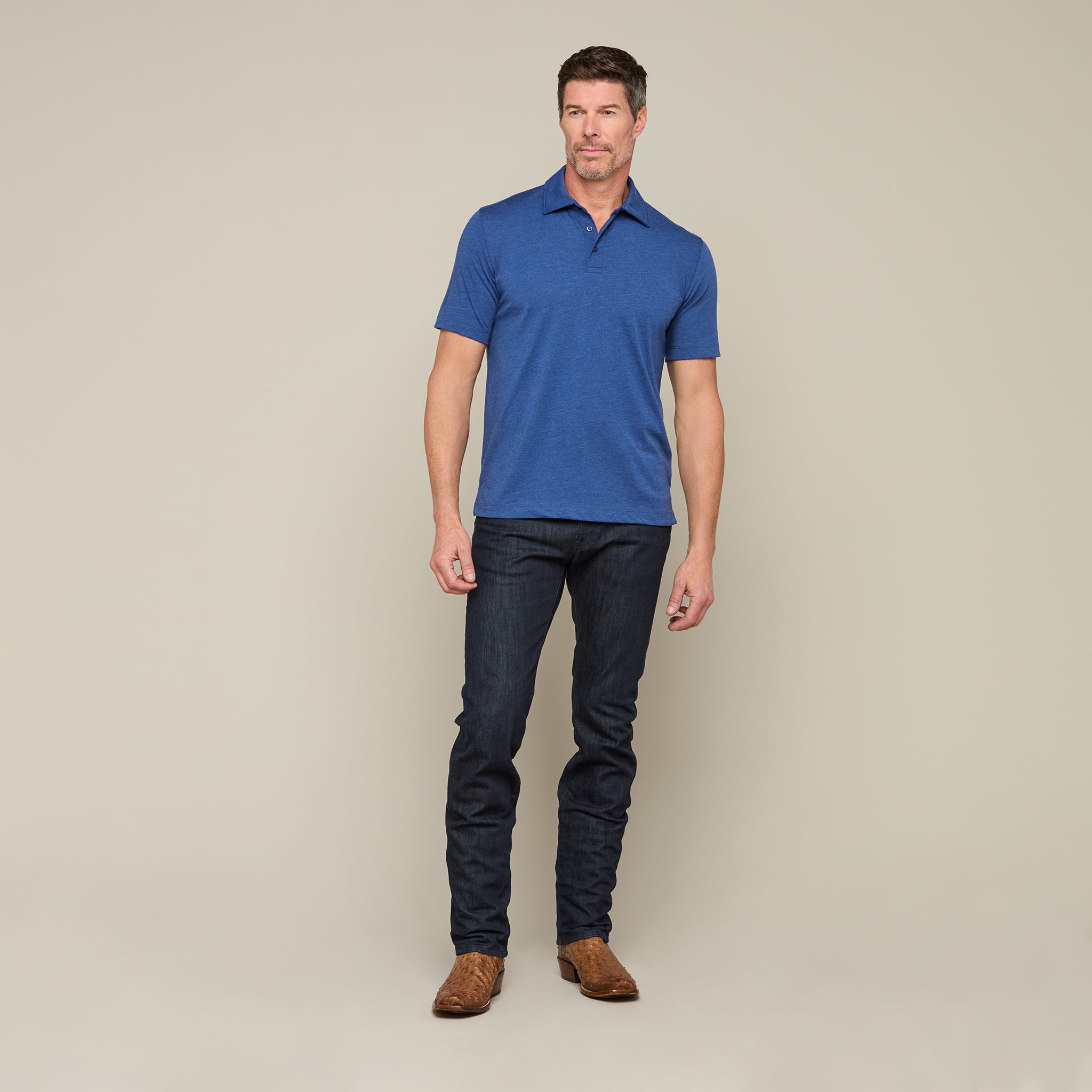 Lucchese Pima Blend Polo :: Tahiti