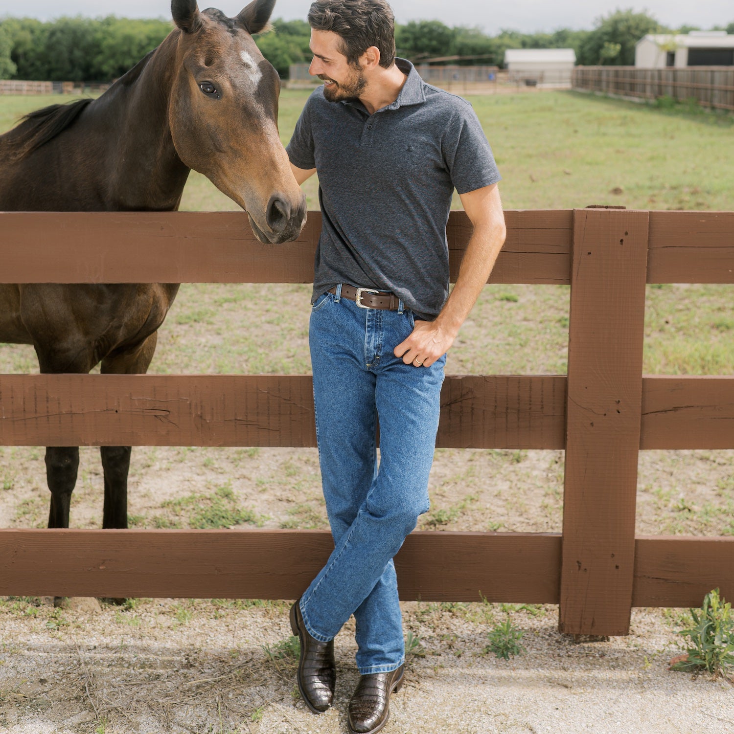 Lucchese Pima Cotton Polo :: Black