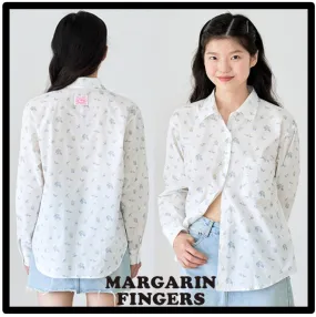 Margarin Fingers  |Unisex Street Style Logo Shirts & Blouses