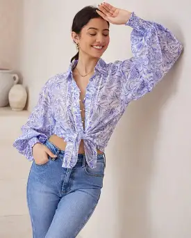 Maya Bohemian Blouse - Lavender Hues