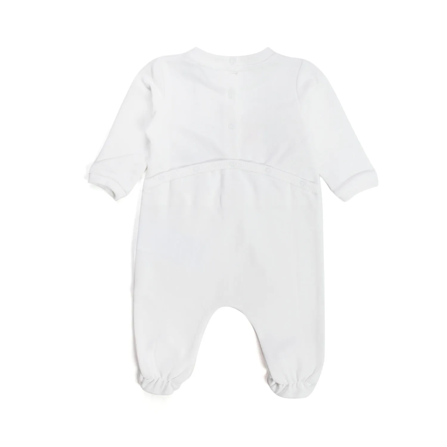 Moschino White Newborn Romper With Print