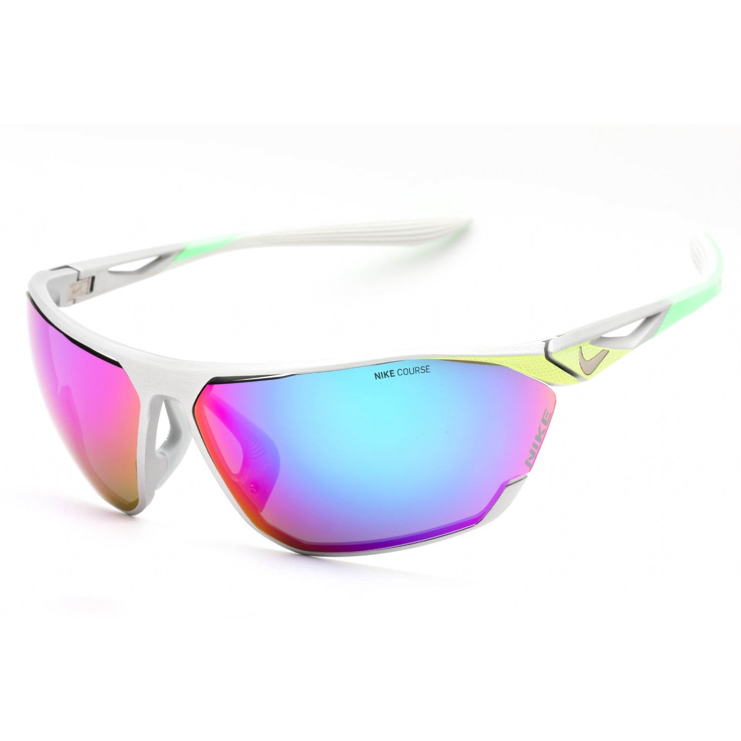 Nike DC3407 Sunglasses Brushed Silver / Turqoise Mirror