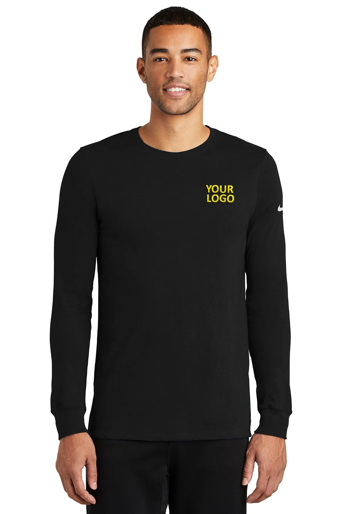 Nike Dri-FIT Long Sleeve Custom Tees, Black