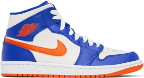 Nike Jordan Blue & White Air Jordan 1 Mid Sneakers